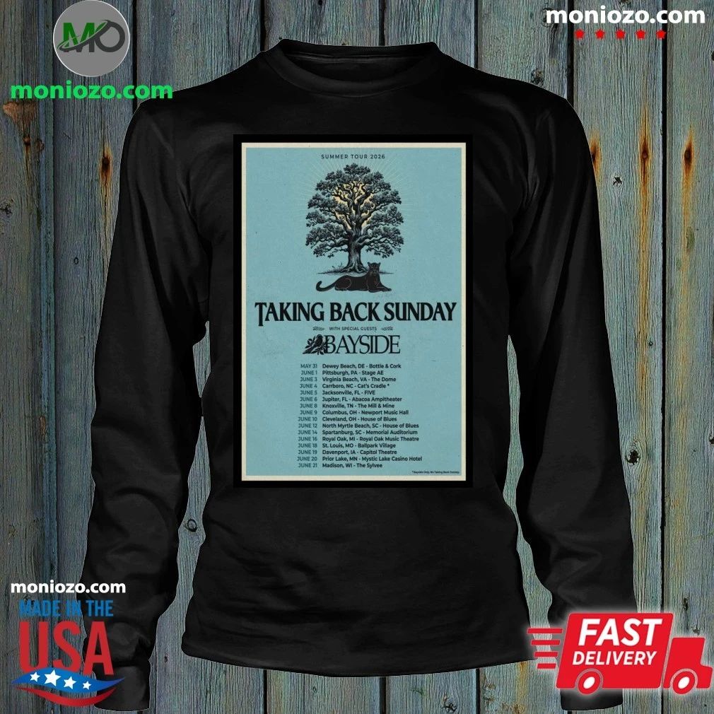 Taking Back Sunday 2026 US Tour with Bayside Poster T-Shirt