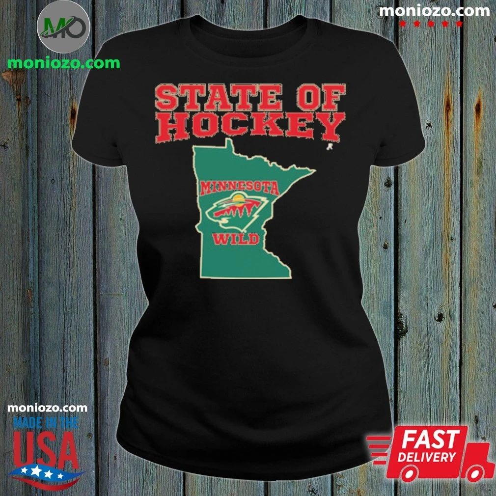 Minnesota Wild State Of Hockey Logo And Map T-Shirt