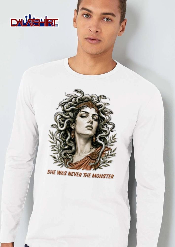 She Was Never The Monster Medusa snakes hair laurel leaves shirt