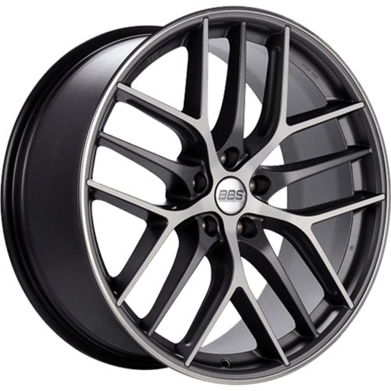 BBS Wheels CCR Satin Graphite Gray w/ Diamond Cut Machined Spoke Faces & a Polished Outer Lip Ring 20×9.5 | 5×112 (CC0401GRPK)