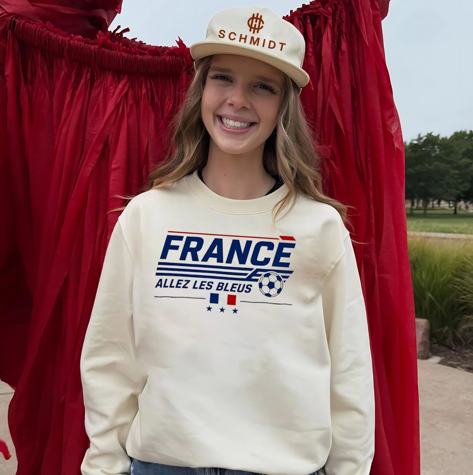 France Allez Les Bleus football illustration shirt