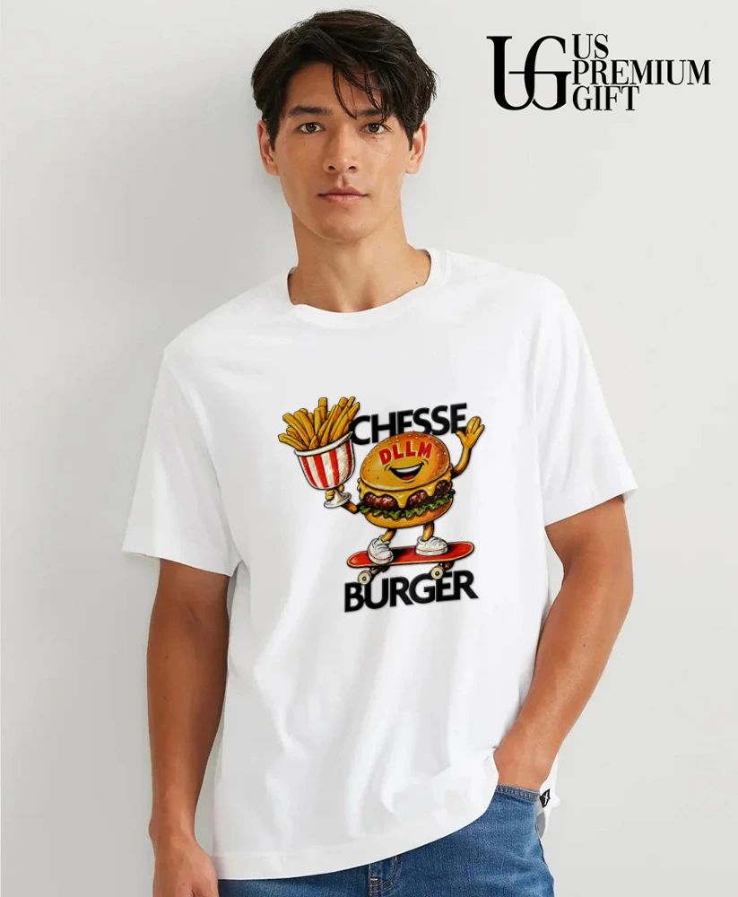 Skateboarder Hamburger Fast Food Chesse DLLM Burger shirt