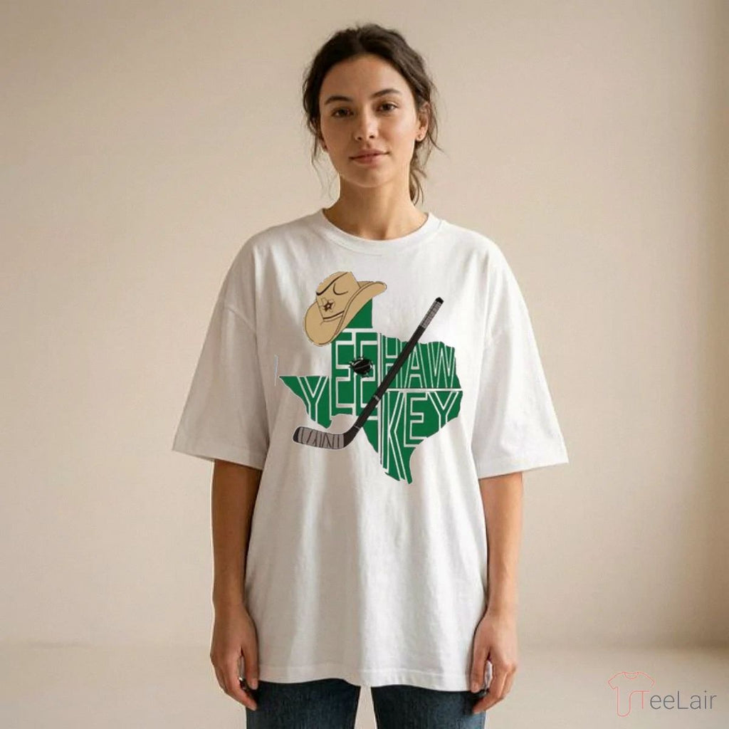 Yee Hawkey Texas Hockey Tees Shirt