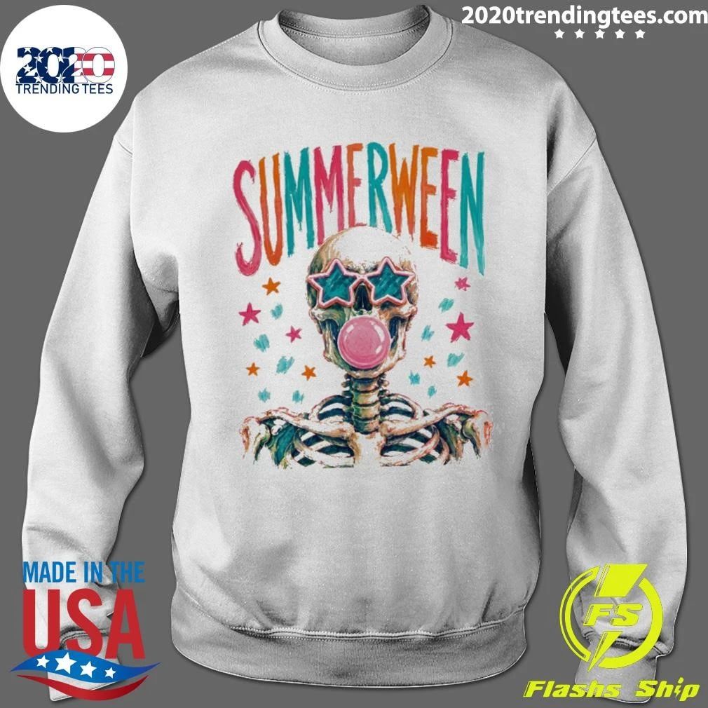 Skeleton Blowing Gum Bubbles Summerween Bubblegum Spooky Summer 2026 Shirt