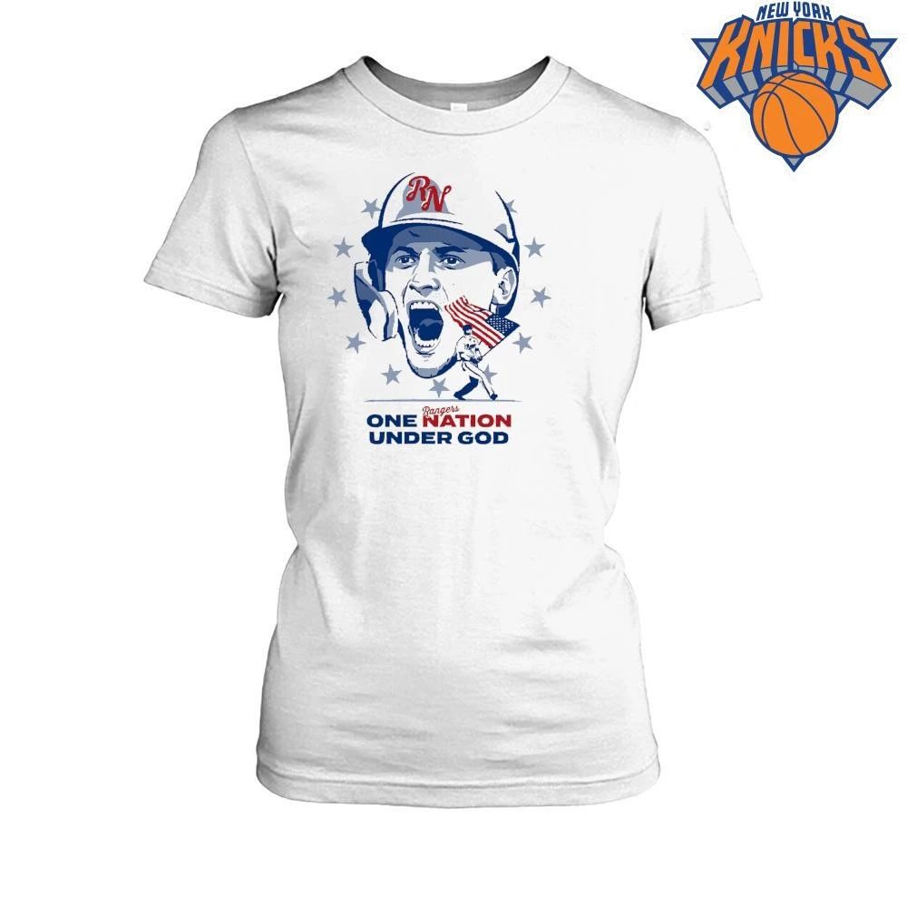Texas Rangers Baseball One Nation Under God USA Flag Patriotic Happy 4th of July shirt