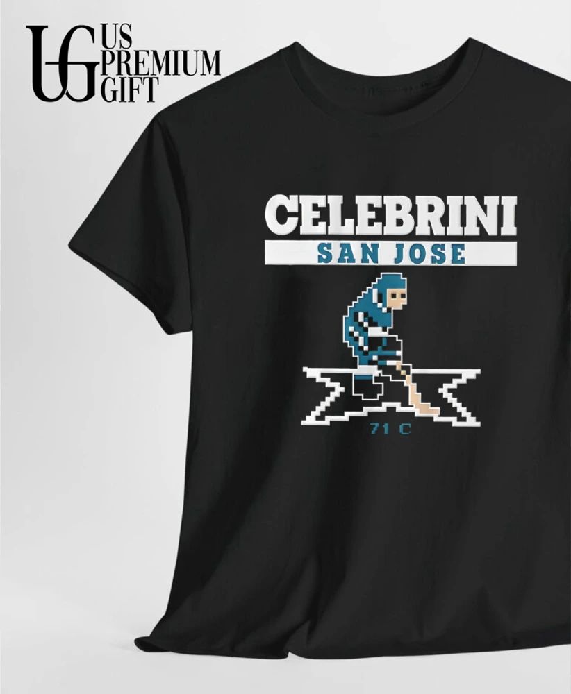 Macklin Celebrini San Jose Sharks hockey 71C pixel shirt
