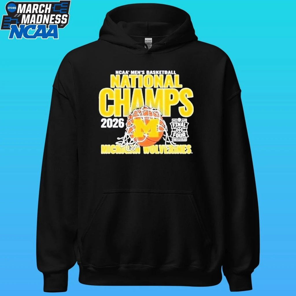 Michigan Wolverines Navy Blue 2026 Men’s Basketball National Champions Logo Shirt