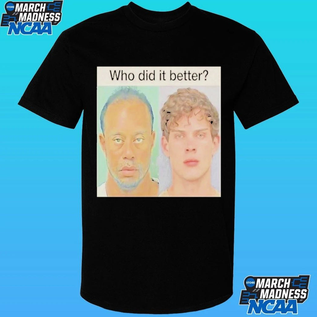 Tiger Woods And Clavicular Mugshot Who Did It Better Photo Shirt