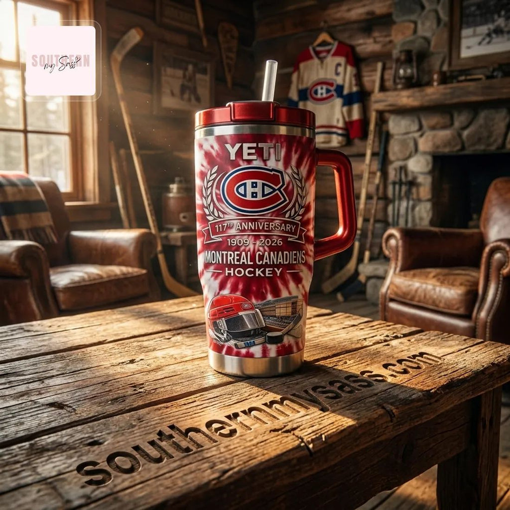 Montreal Canadiens 117th Anniversary YETI Hockey Fan Tumbler With Handle