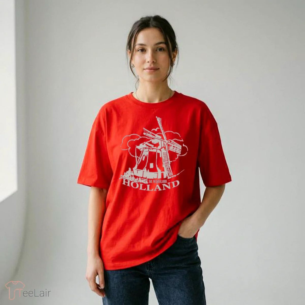 Jaafar Jackson Holland Windmill Red Shirt