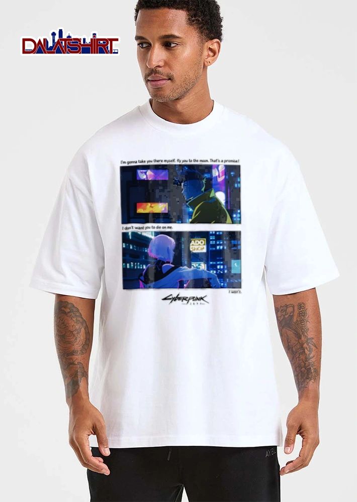 Cyberpunk 2077 David and Lucy moon promise anime shirt