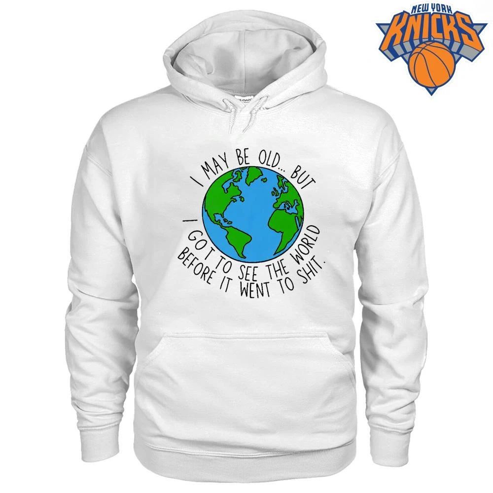 I May Be Old But I Got to See the World Before It Went Crazy Vintage Earth Graphic T-Shirt