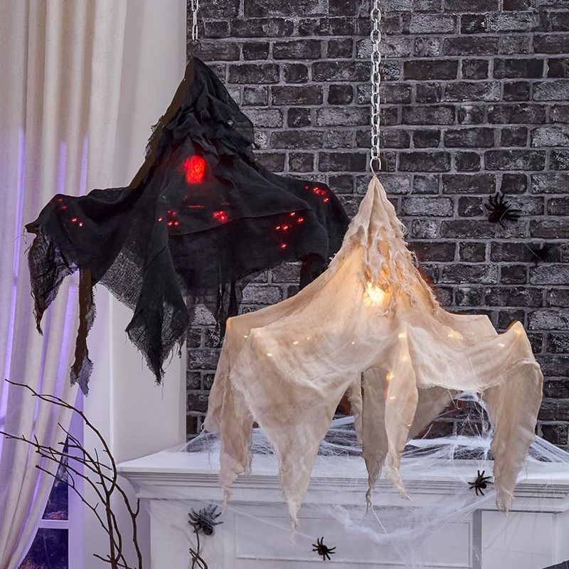 Halloween Shrouded Creepy Chandelier – Black or Chalky