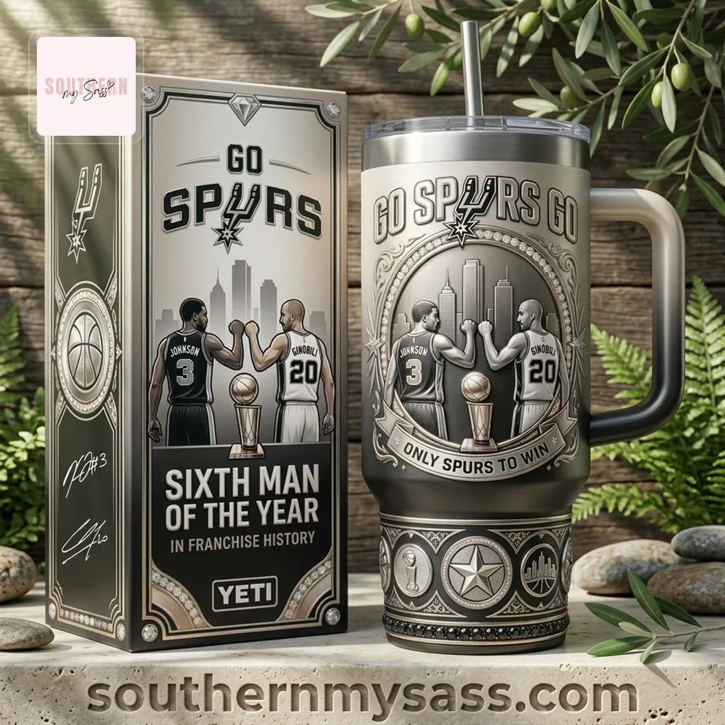 Premium San Antonio Spurs Sixth Man Commemorative 40oz Insulated Tumbler With Handle