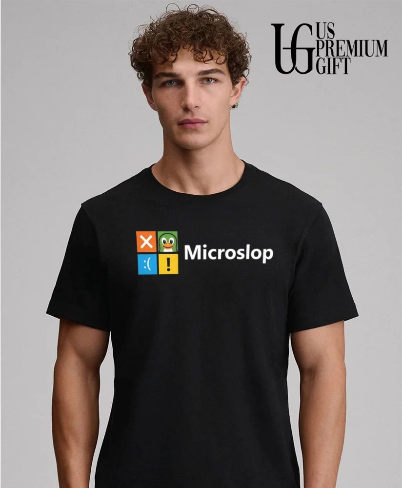 Microslop parody logo shirt