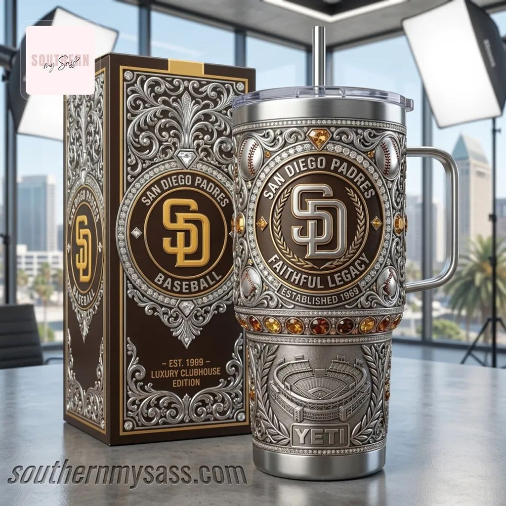 San Diego Padres Faithful Legacy Luxury 40 oz YETI Tumbler