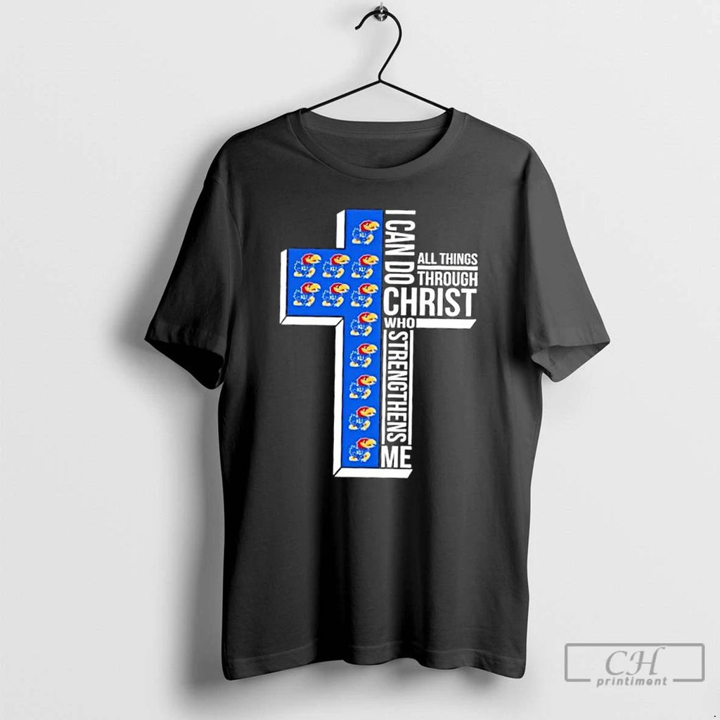 Classic I Can Do All Things Through Christ Who Strengthens Me Kansas Jayhawks Football Cross