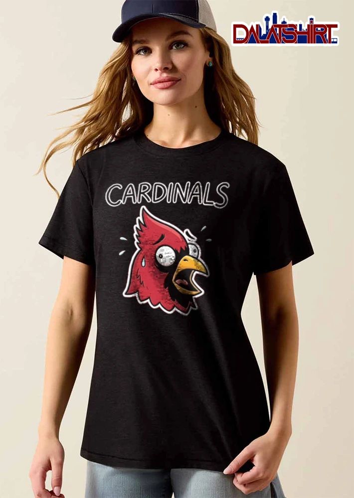 Arizona Cardinals red cardinal bird sweating cartoon meme shirt