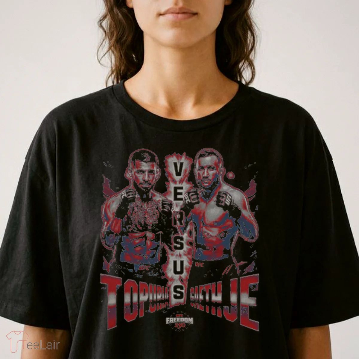 UFC Freedom 250 Ilia Topuria Vs. Justin Gaethje Matchup WHT T-Shirt