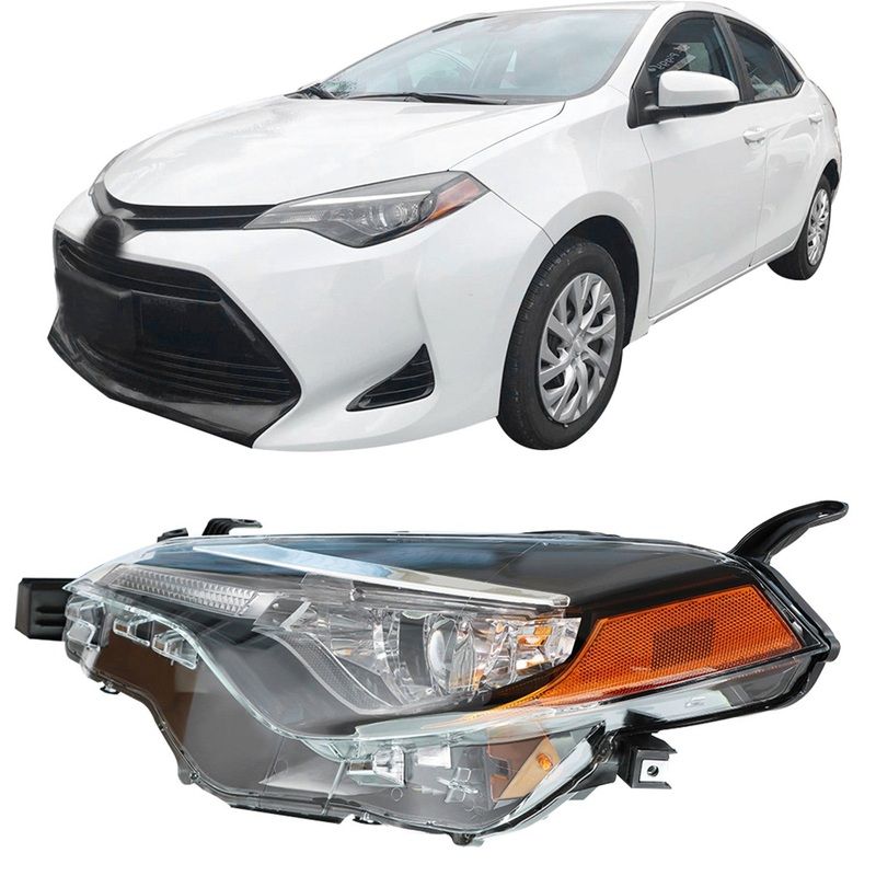 labwork For 2017-2019 Toyota Corolla C L Le Le Eco LH Black Headlight