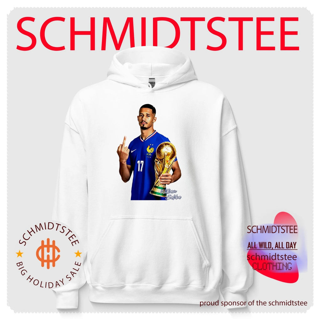 William Saliba France National Team World Cup trophy and middle finger shirt