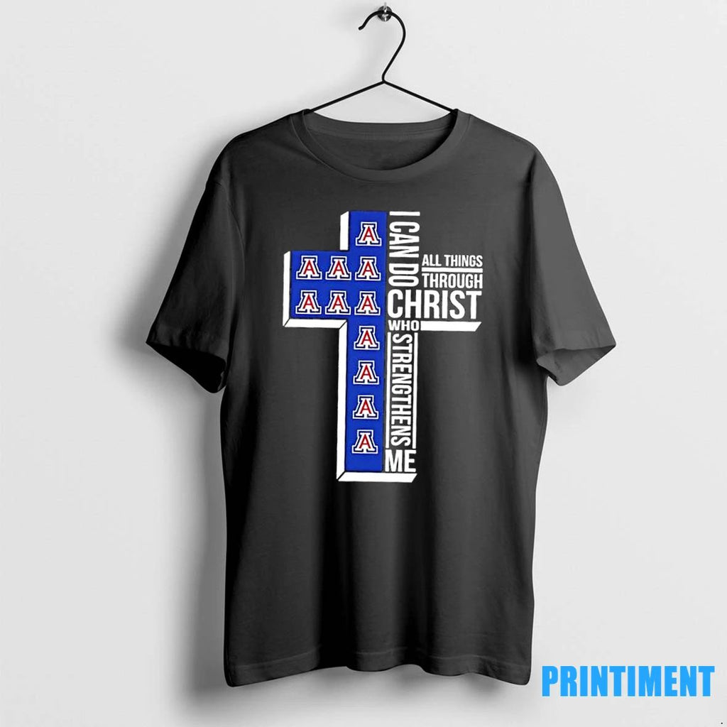 I Can Do All Things Through Christ Who Strengthens Me Arizona Wildcats Football Cross Tshirts