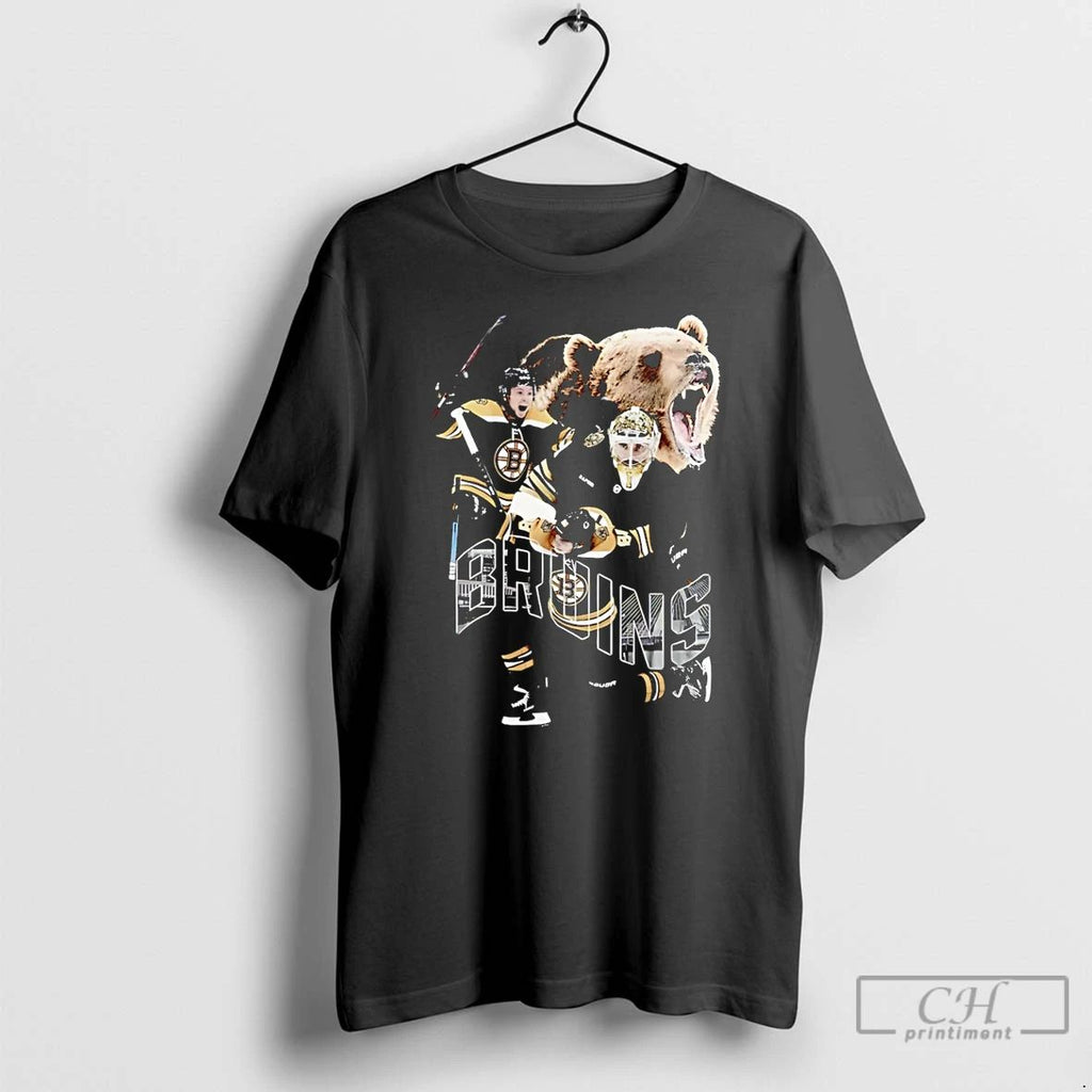 Classic Boston Bruins Ice Hockey Bear With Player T Shirts Hoodie Longsleeve