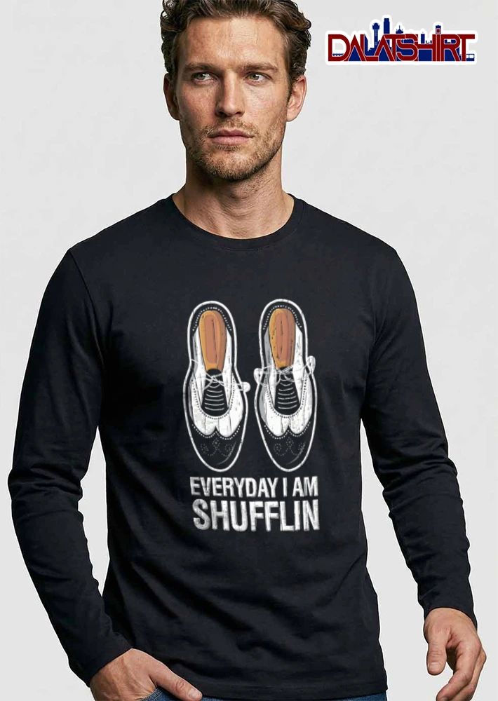 Everyday I AM Shufflin two vintage wingtip shoes illustration shirt