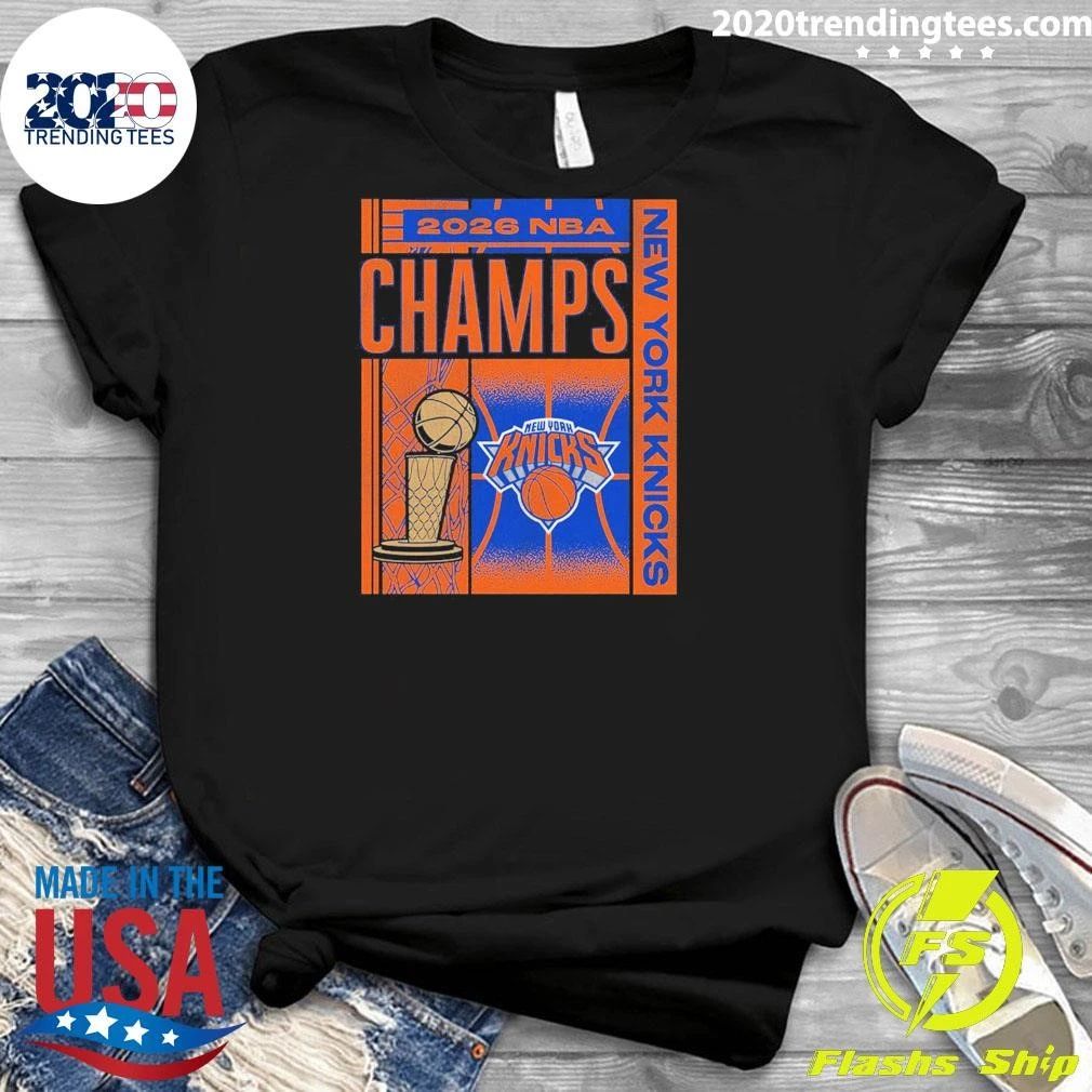 Sportiqe Knicks 2026 NBA Champions Navy Comfy Tee Shirt