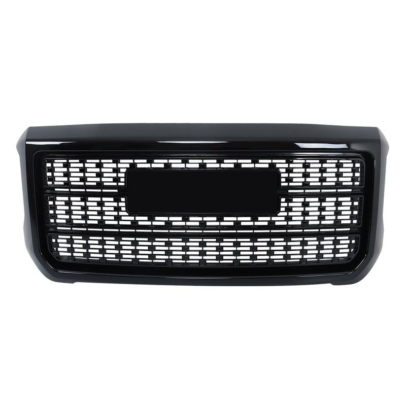 Front Upper Grille Assembly Gloss Black for 2015-2019 GMC Sierra 2500 HD 3500 HD Denali