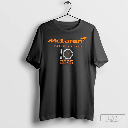 2025 Mclaren Formula 1 Team Wordmark Constructors 10 Times 2 Sided T Shirts