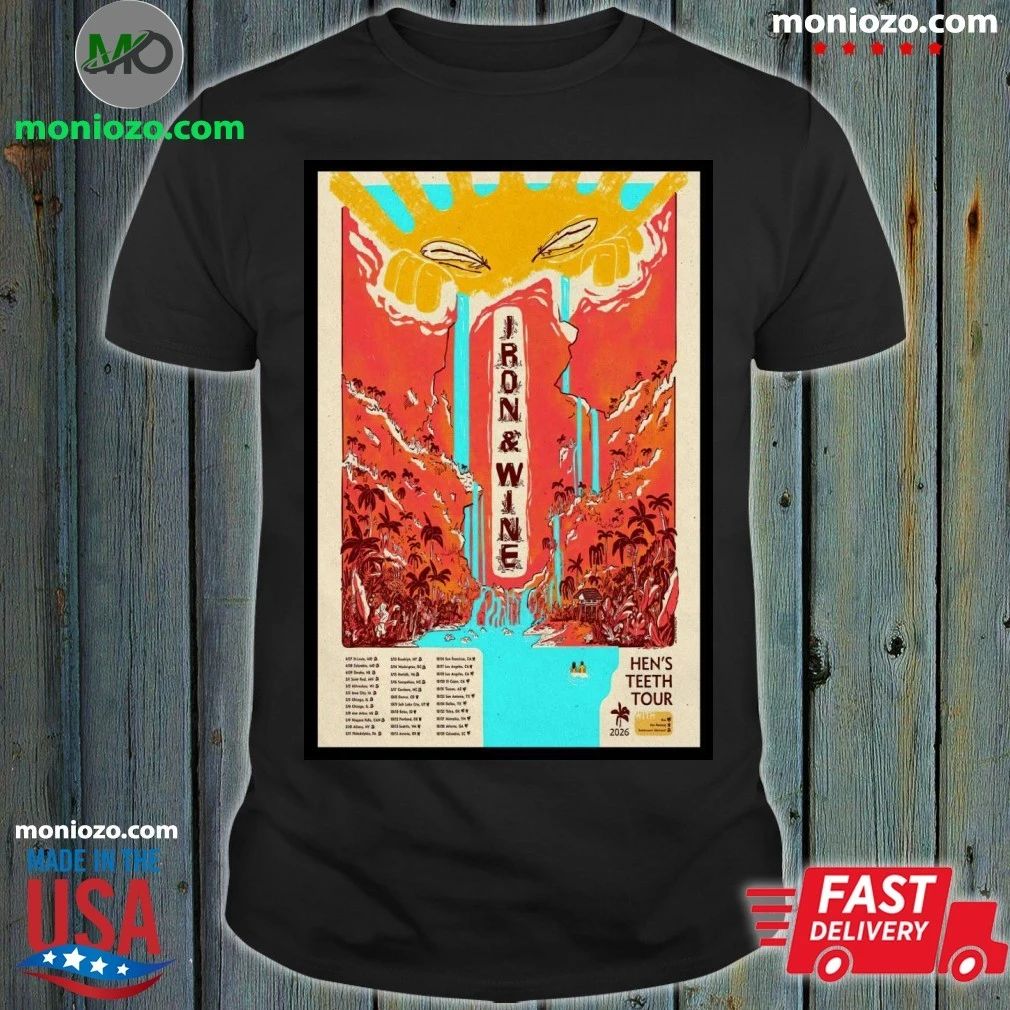 Original Iron And Wine Hens Teeth Tour 2026 Poster Shirt