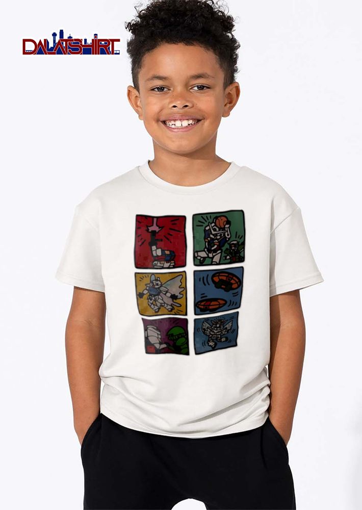 Keith Haring Style Pop Art Cartoon Japanese Mecha Robot Comic Panels shirt