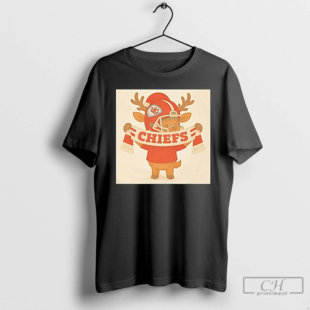 Classic Kansas City Chiefs Reindeer Cute Christmas 2025 T Shirts Hoodie Longsleeve