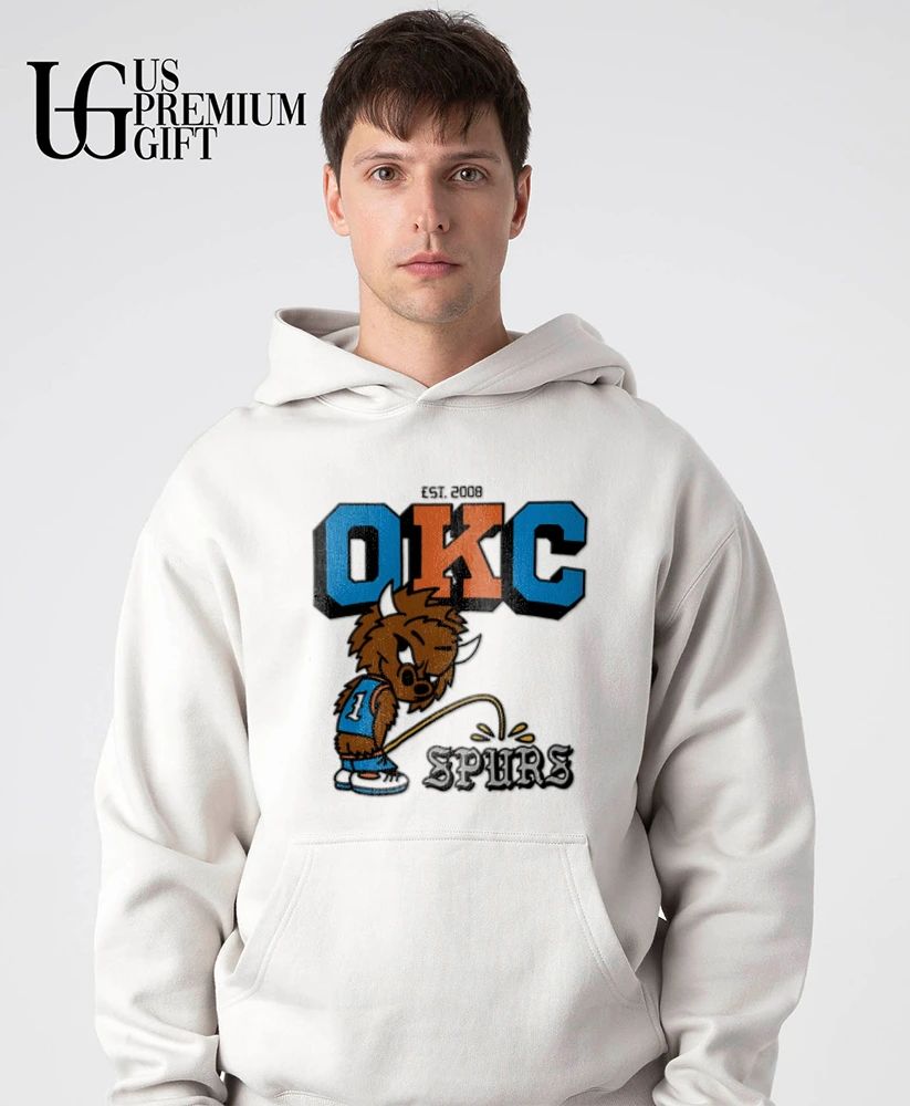 Rumble the Bison Oklahoma City Thunders peeing on Spurs shirt
