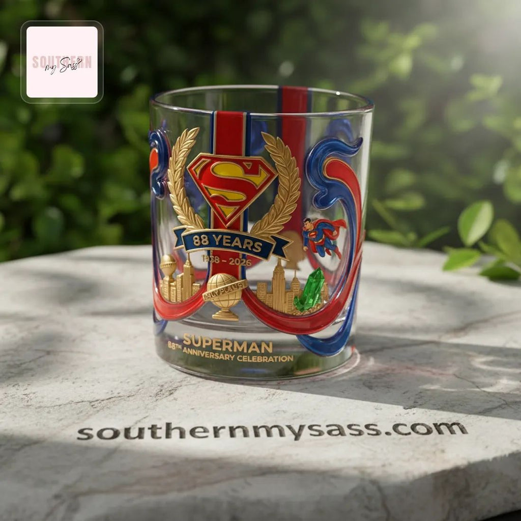Superman 88th Anniversary Commemorative Whiskey Glass