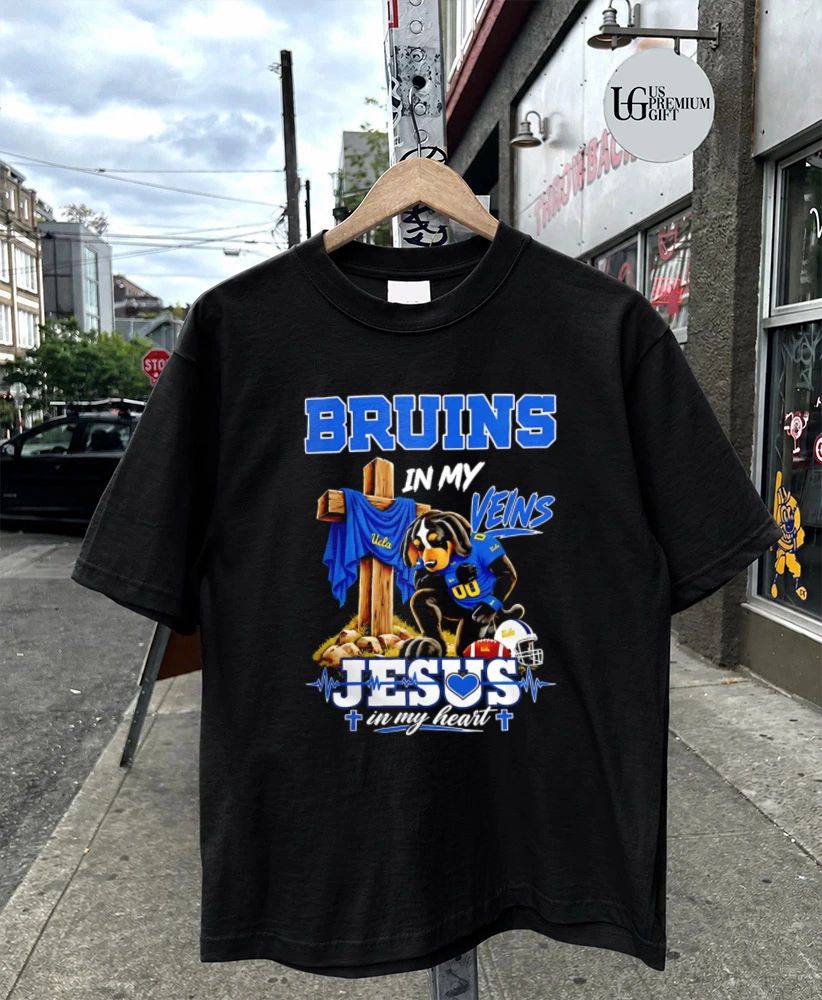 UCLA Bruins Dog In My Veins Jesus In My Heart Faith Football mascot shirt