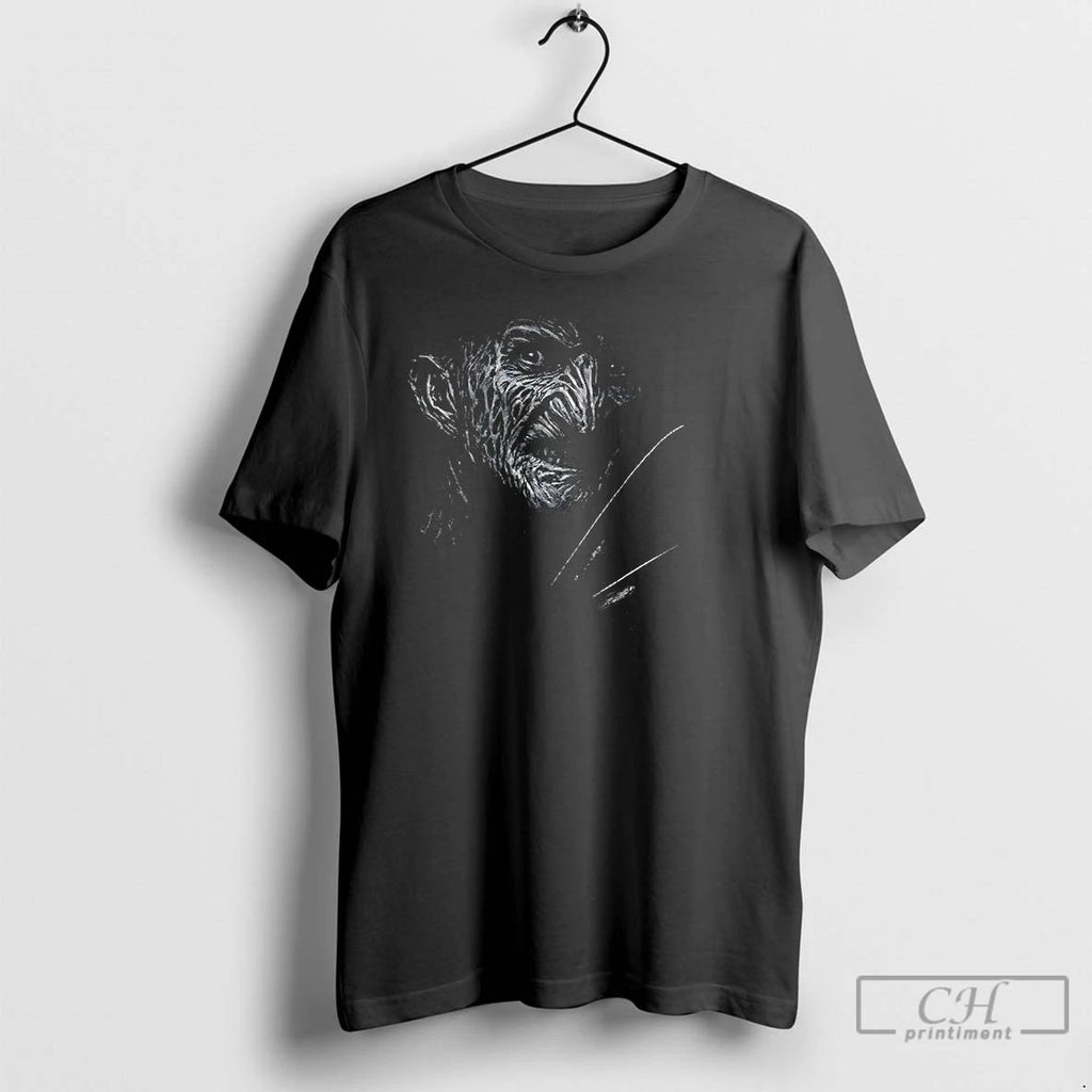 Classic Freddy Krueger A Nightmare On Elm Street Big Face Graphic Halloween T Shirts
