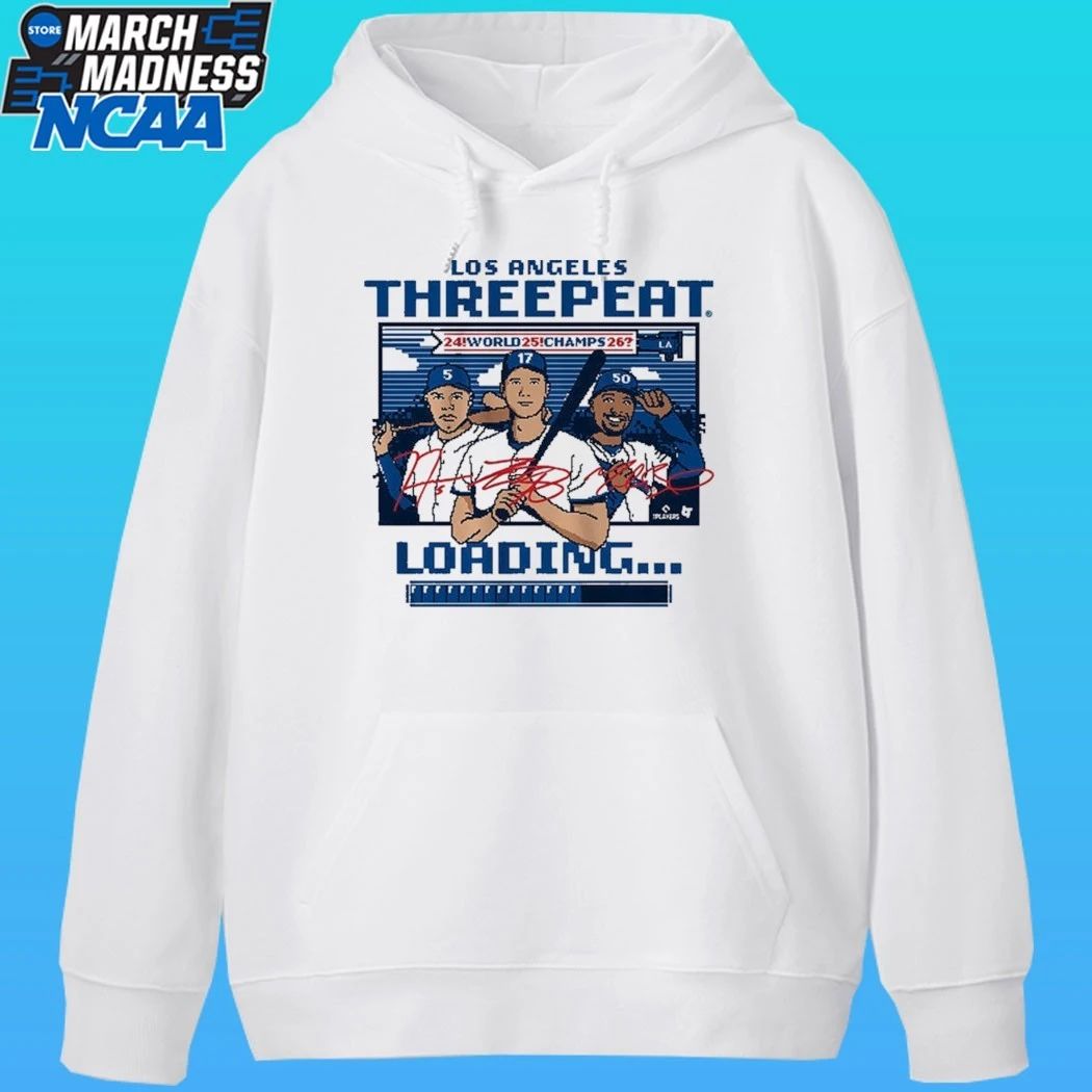Los Angeles Baseball Threepeat Loading Signatures Shirt