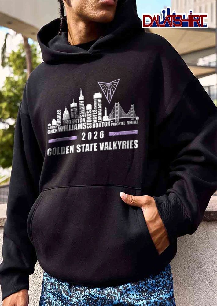 Golden State Valkyries Skyline Buildings Bridge Geometric Log shirt