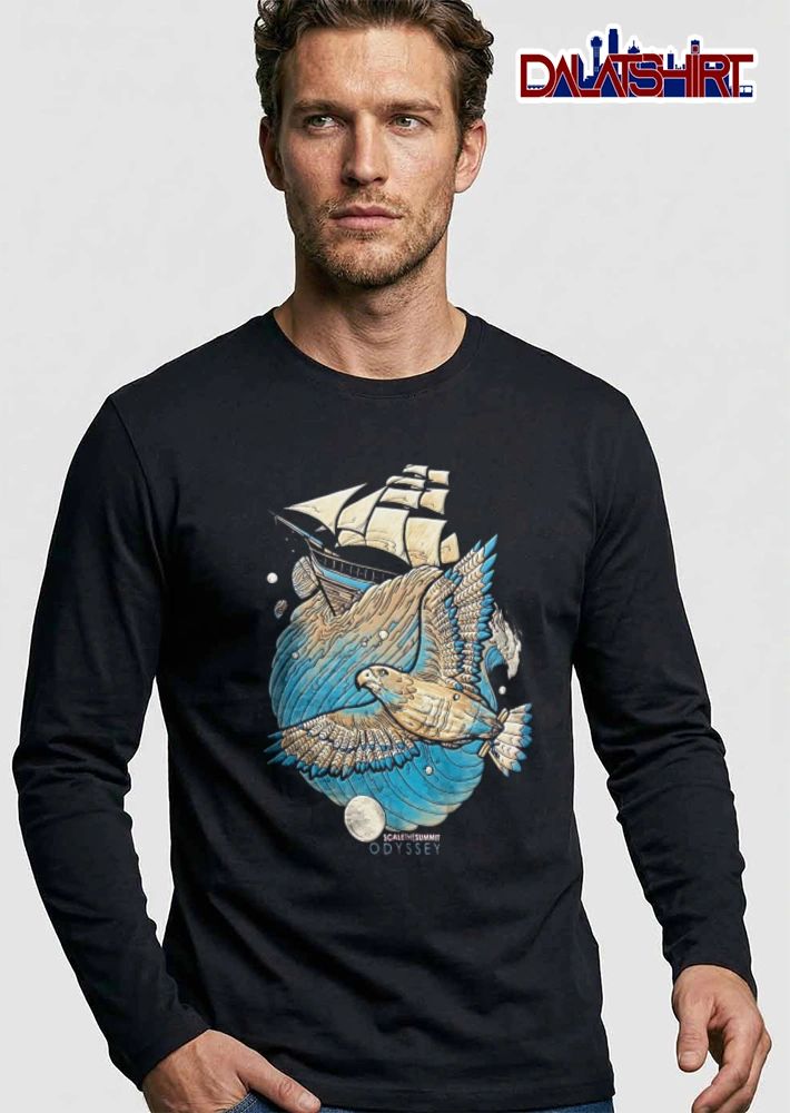 Scale The Summit eagle flying over sailing ship shirt