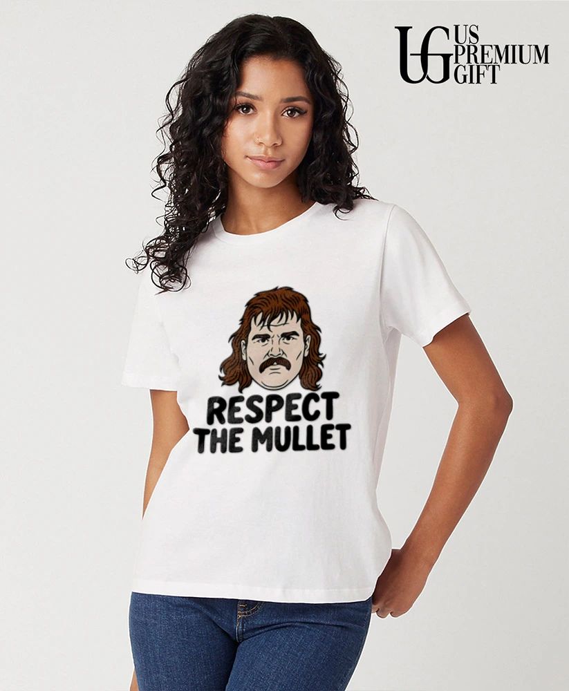 Respect the Mullet haircut mustache shirt