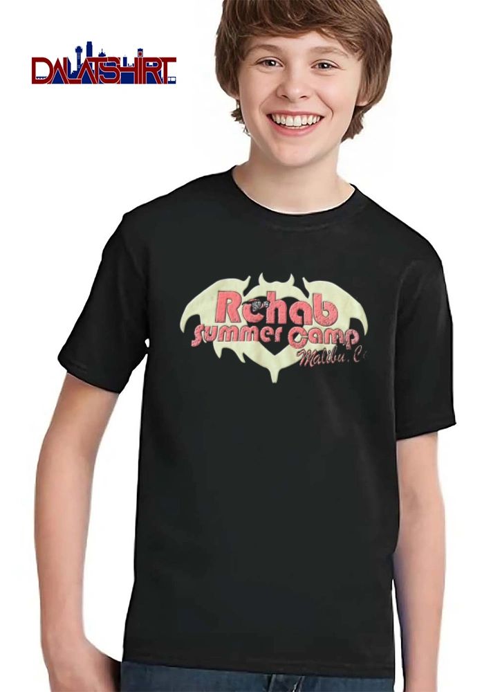 Rehab Summer Camp bat wings heart sunglasses graphic shirt