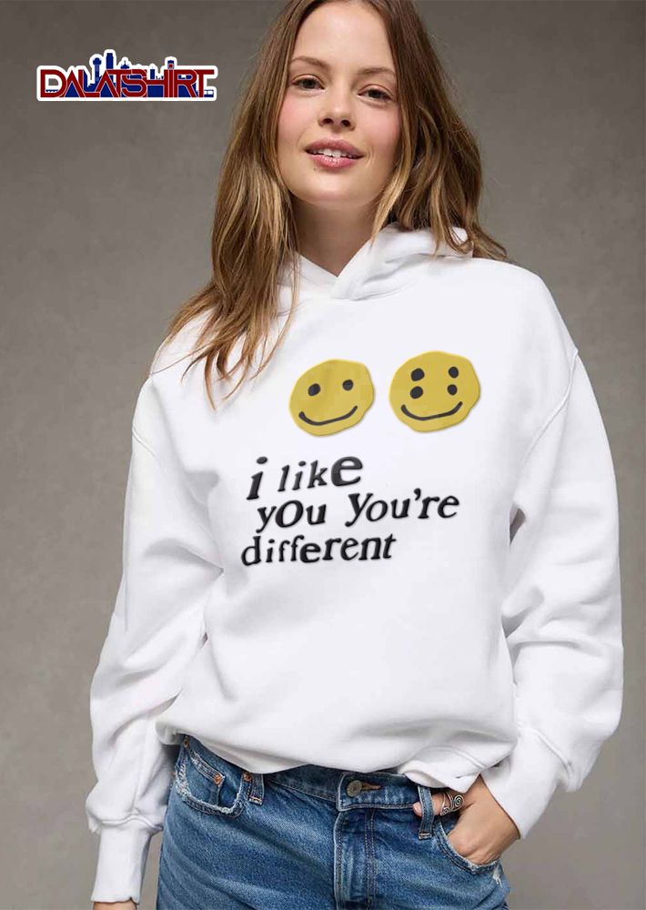 I Like You Youre Different Two Yellow Smiley Faces Four Eyes shirt