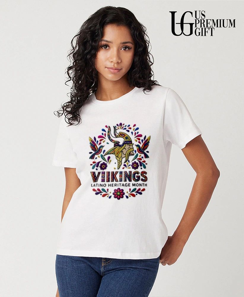 Minnesota Vikings Latino Heritage Month Viking Hummingbirds Floral Folk shirt