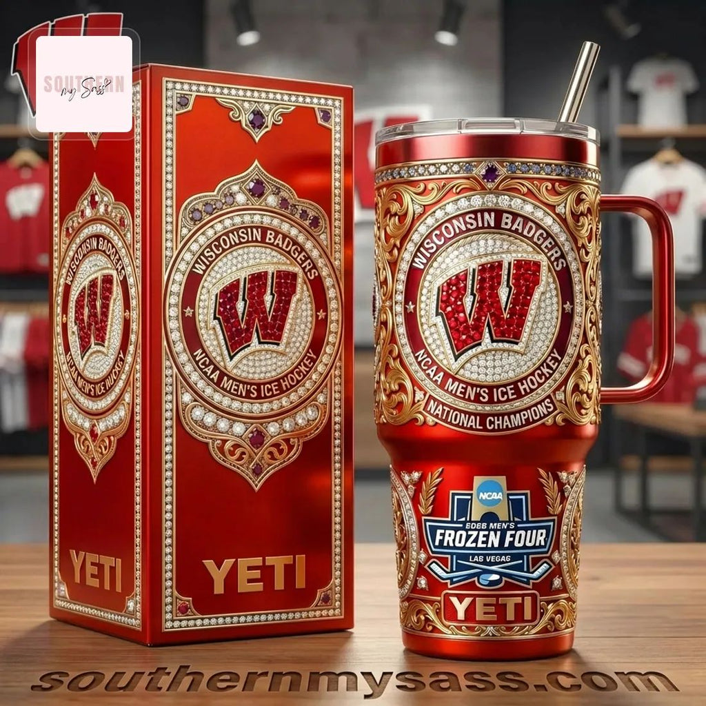 Wisconsin Badgers NCAA Men’s Ice Hockey National Champions Luxury YETI Tumbler