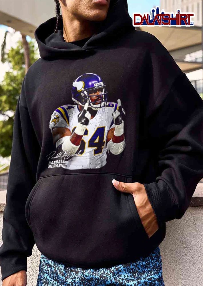Minnesota Vikings Randall Ed Mcdaniel football player middle finger helmet shirt