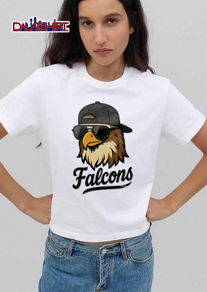 Atlanta Falcons eagle wearing sunglasses baseball cap shirt