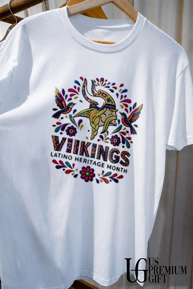 Minnesota Vikings Latino Heritage Month Viking Hummingbirds Floral Folk shirt