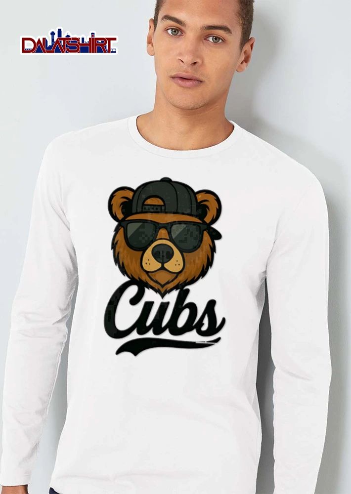 Chicago Cubs bear wearing sunglasses cap cartoon shirt